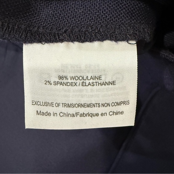 Tory Burch Wool Blend Slim Silhouette Dress Pants Women’s 12 Midnight Navy Blue - Picture 9 of 9